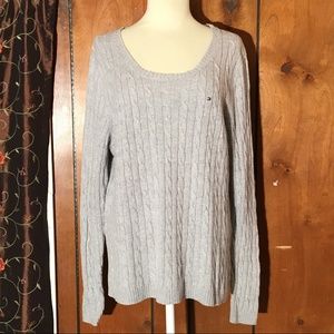 Tommy Hilfiger Women's Grey Cable Knit Sweater